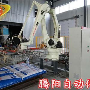 騰陽碼垛機(jī)器人編織袋碼垛省時(shí)省力