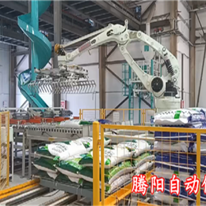 川崎飼料碼垛機(jī)器人雙線雙爪碼垛每小時1100包