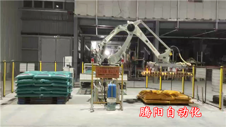 飼料碼垛機(jī)器人雙線雙爪碼垛效率高