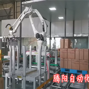 食用油碼垛機(jī)器人一臺機(jī)器箱裝桶裝都能碼垛